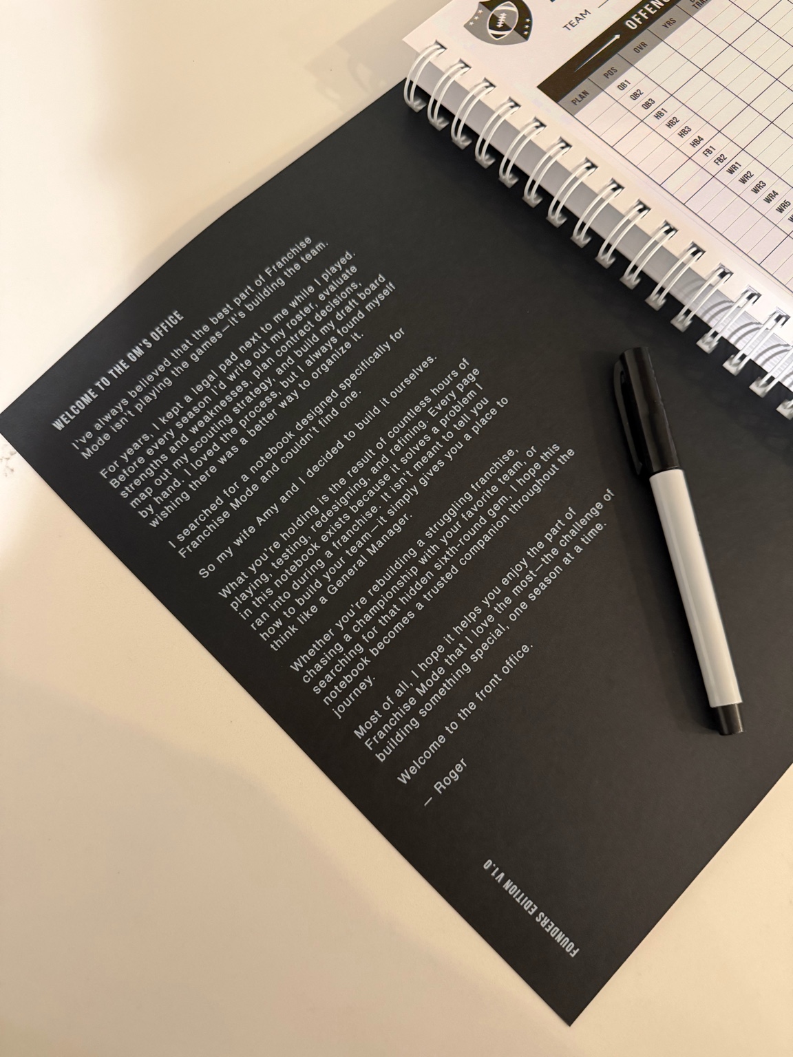 Inside cover and premium paper